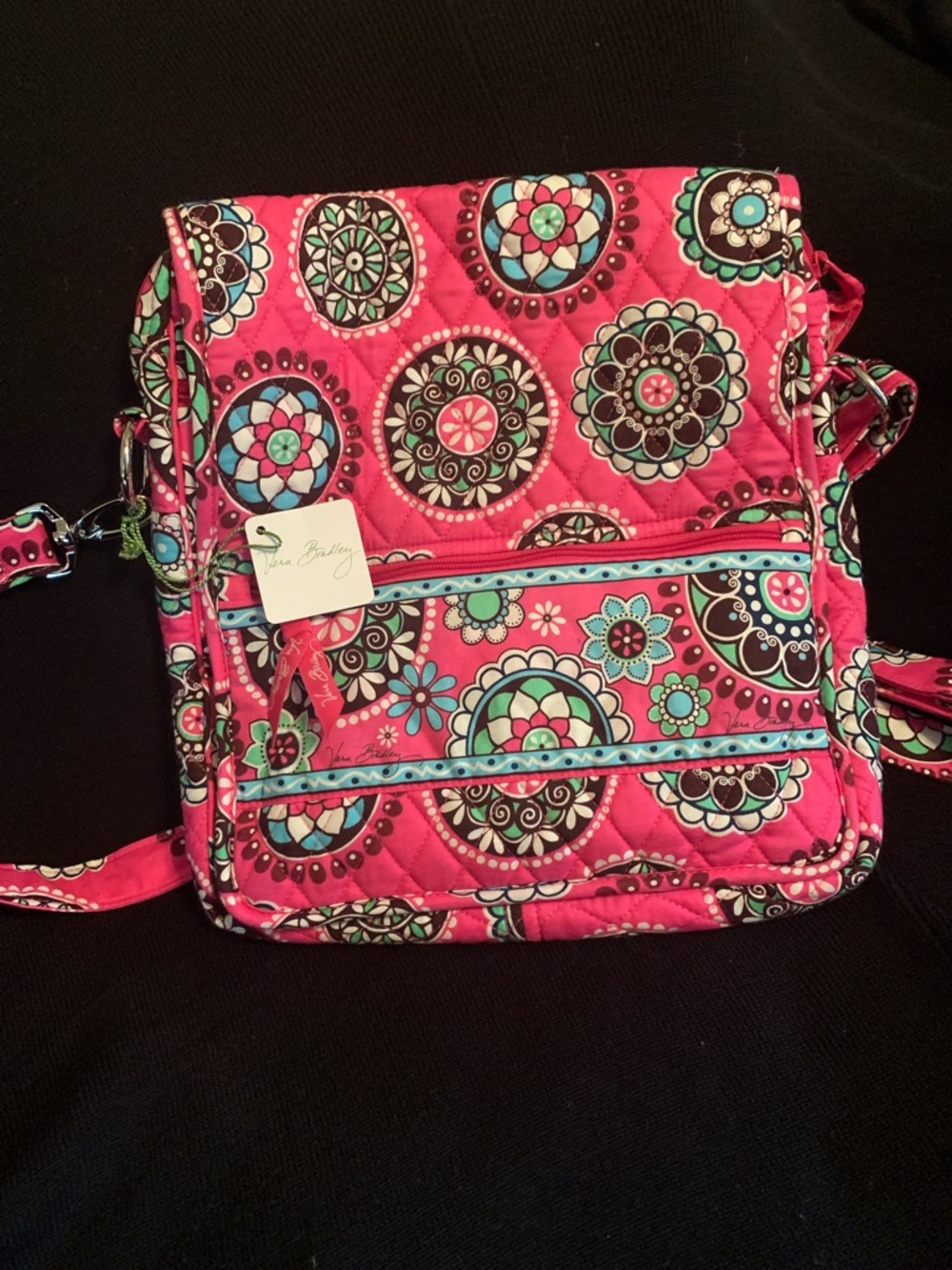 Vera Bradley Pink Quilted Mailbag Crossbody Bag in Cupcake Pink & Wristlet